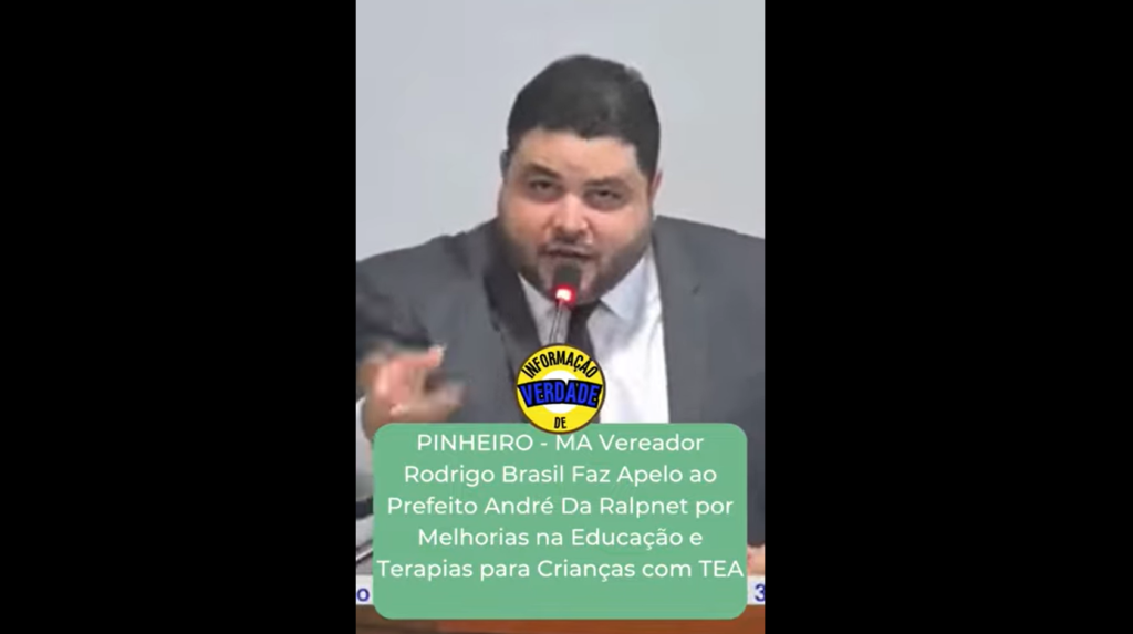 PINHEIRO – MA Vereador Rodrigo Brasil, faz Apelo ao Prefeito André Da Ralpnet por Melhorias na Educação e Terapias para Crianças com TEA PINHEIRO – MA Vereador Rodrigo Brasil, faz Apelo ao Prefeito André Da Ralpnet por Melhorias na Educação e Terapias para Crianças com TEA