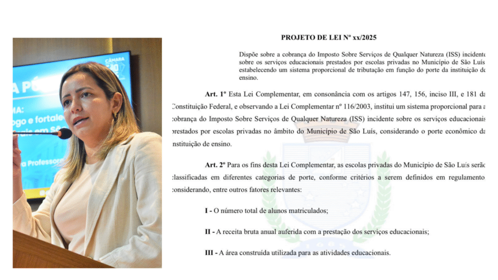 Proposta de ISS proporcional para escolas particulares é apresentada pela Prof. Magnólia na Câmara de vereadores Proposta de ISS proporcional para escolas particulares é apresentada pela Prof. Magnólia na Câmara de vereadores